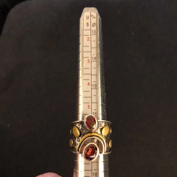 Vintage Rhodolite Garnet Sterling Silver Ring RareFind SJ925 Excellent Condition